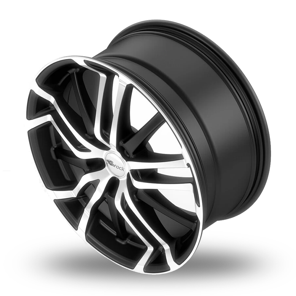 19" Brock B26 Matt Black Polished Alloy Wheels