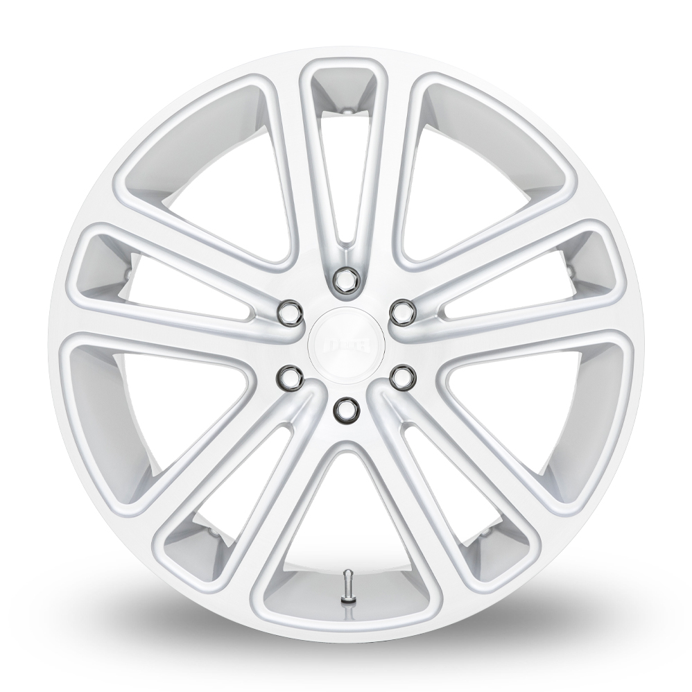 22" DUB S257 Flex Gloss Silver Brushed Face Alloy Wheels