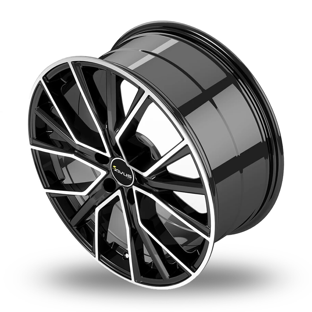 21" Avus Racing AF18 Black Polished Alloy Wheels