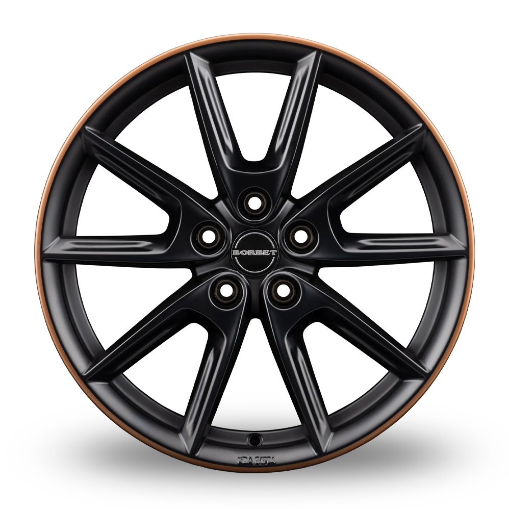 18" Borbet LX18 Matt Black Copper Rim Alloy Wheels