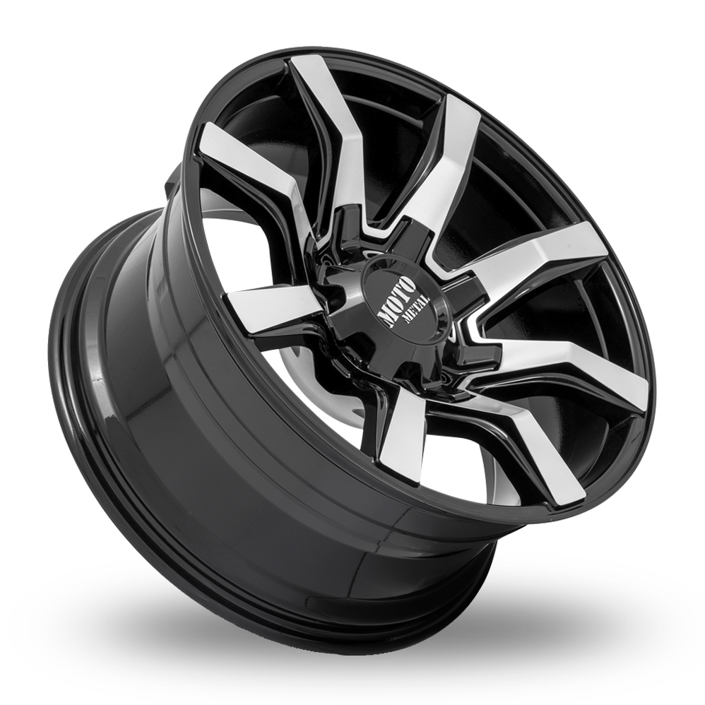 22" Moto Metal MO804 Spider Gloss Black Machined Alloy Wheels