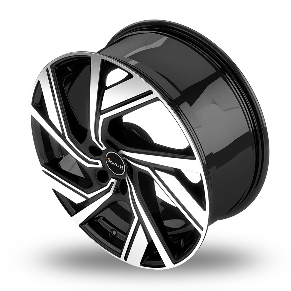 21" Avus Racing AC-521 Black Polished Alloy Wheels