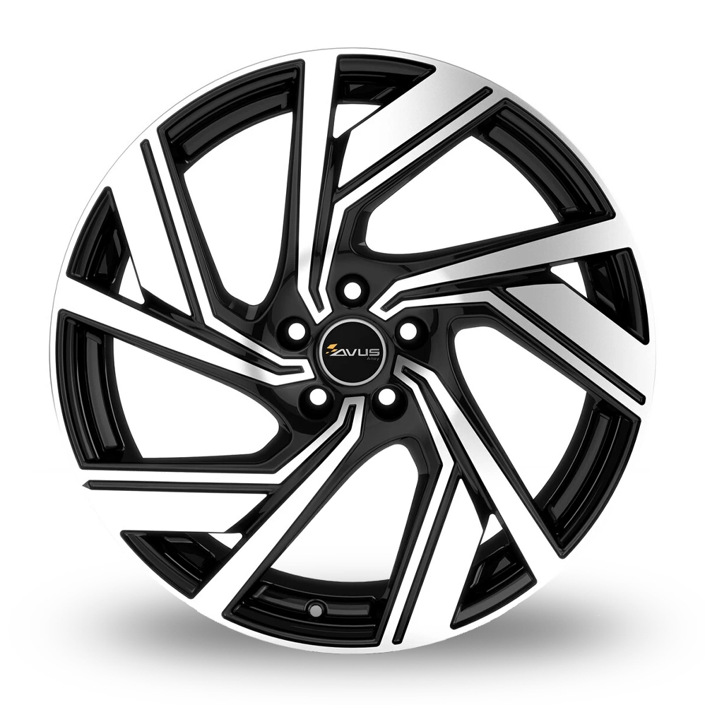 21" Avus Racing AC-521 Black Polished Alloy Wheels