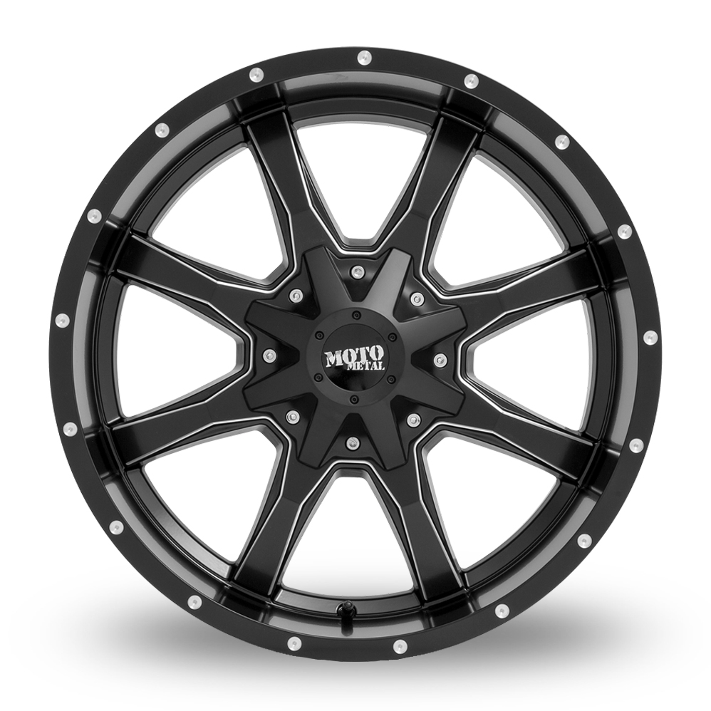 18" Moto Metal MO970 Semi Gloss Black Milled Alloy Wheels