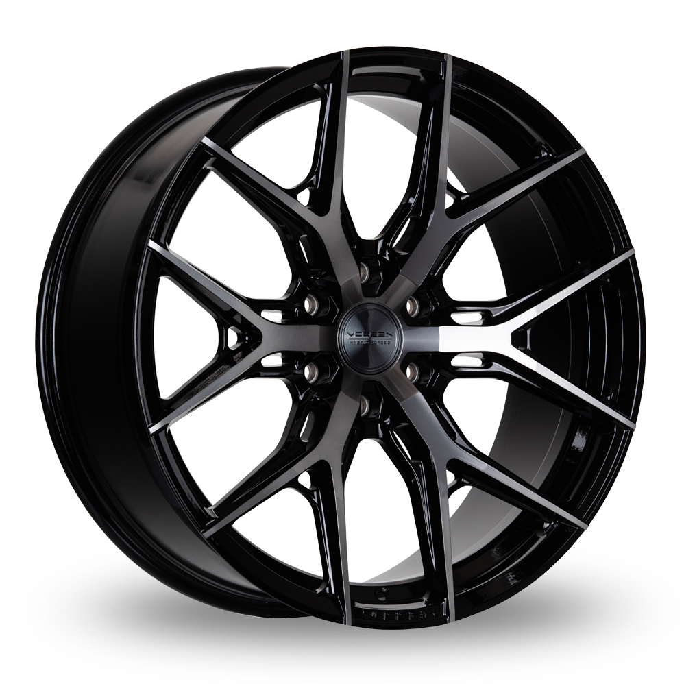 Vossen HF6-4 (8.5x17) (Mid Concave) Double Tinted Gloss Black Alloy Wheels
