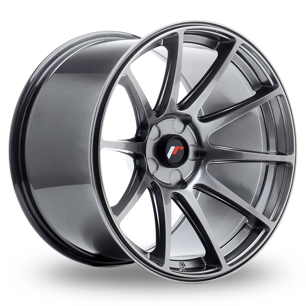 Japan Racing JR11 (10.5x18) (Custom Fitment) Hyper Black Alloy Wheels