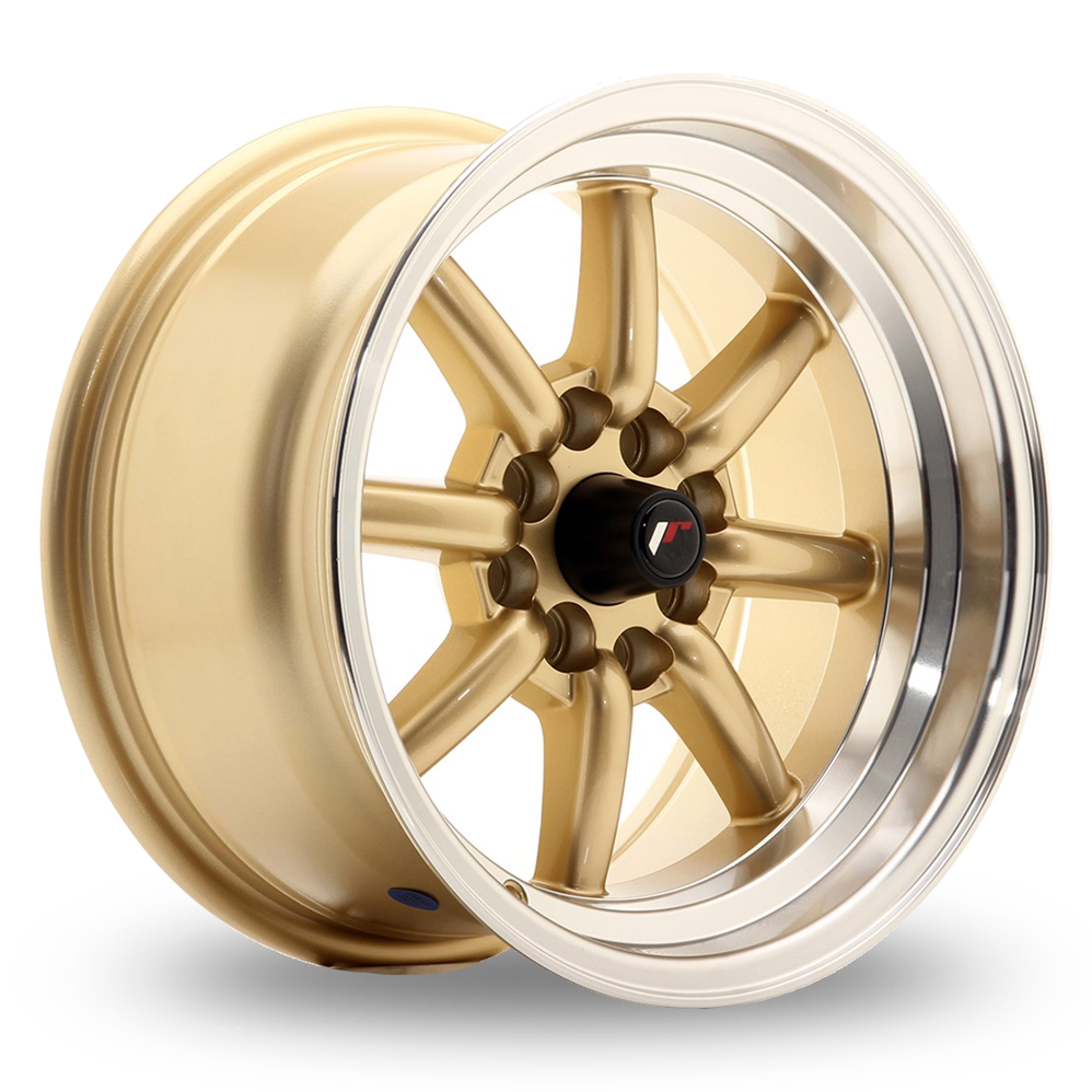 Japan Racing JR19 (8x15) Gold Machined Lip Alloy Wheels