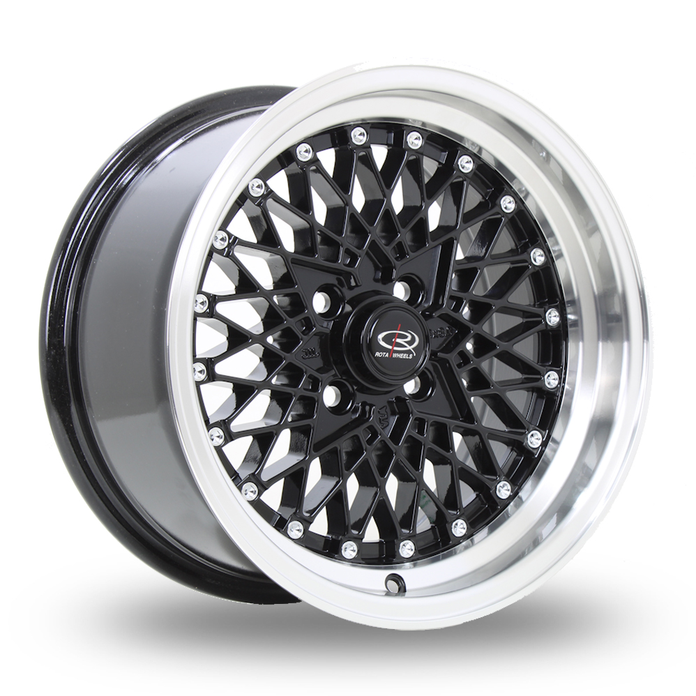 Rota Osmesh Black Polished Alloy Wheels
