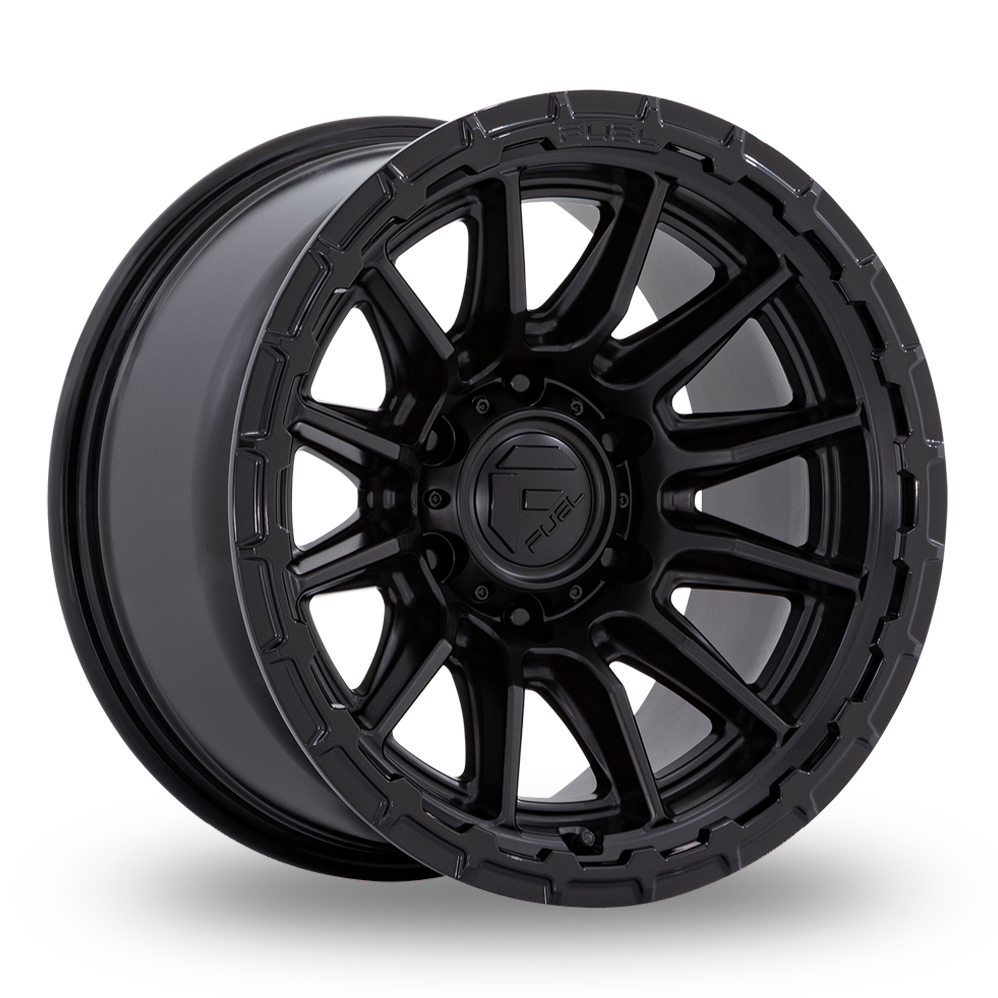 Fuel Off-Road FC866 Piston Blackout With Gloss Black Lip Alloy Wheels