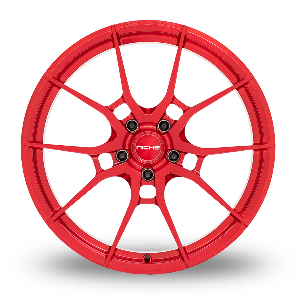 21" Niche T113 Kanan Brushed Candy Red Alloy Wheels