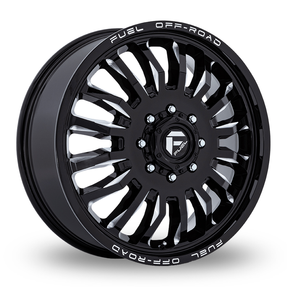 8.25x22 8x165.1 ET104 Fuel Off-Road D868 ARC Dually (USA Warehouse) (Gloss Black Milled) (121.5cb) (1361kg Load) (25.1kg Weight) Alloy Wheels