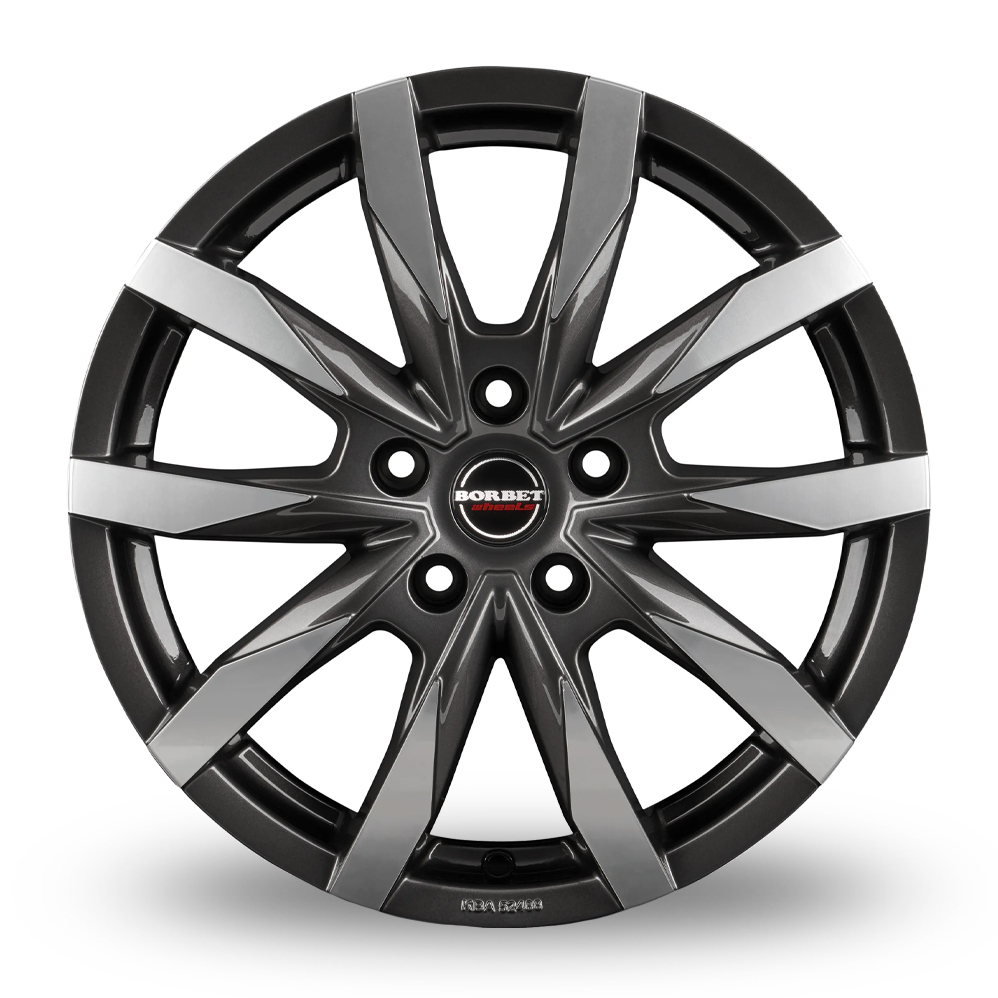 16" Borbet CW5 Gloss Anthracite Polished Alloy Wheels
