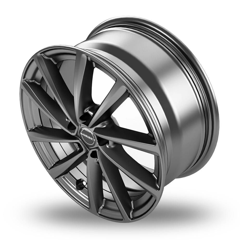 17" Borbet V Gloss Anthracite Alloy Wheels