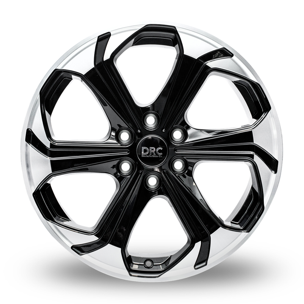 18" DRC Sport-6 Black Half Polished Alloy Wheels