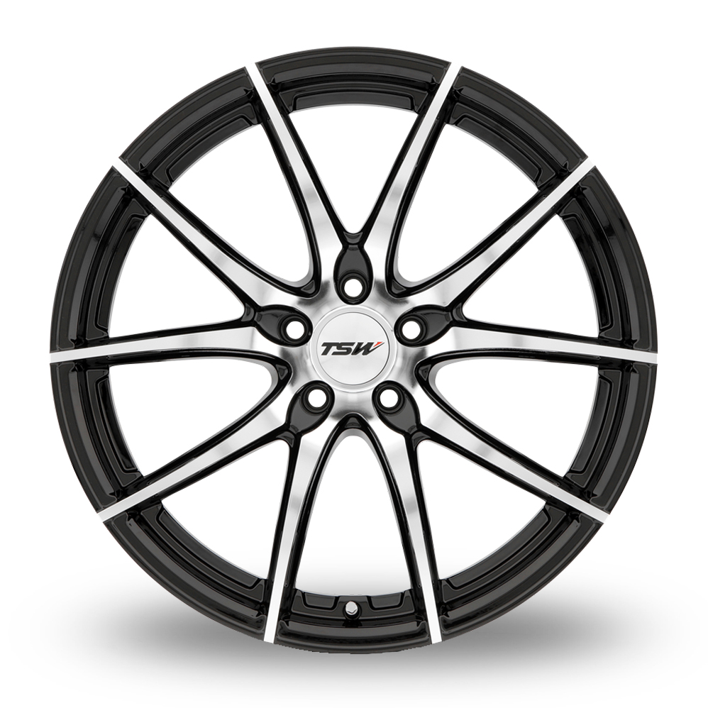 20" TSW Sprint Gloss Black With Mirror Cut Face Alloy Wheels