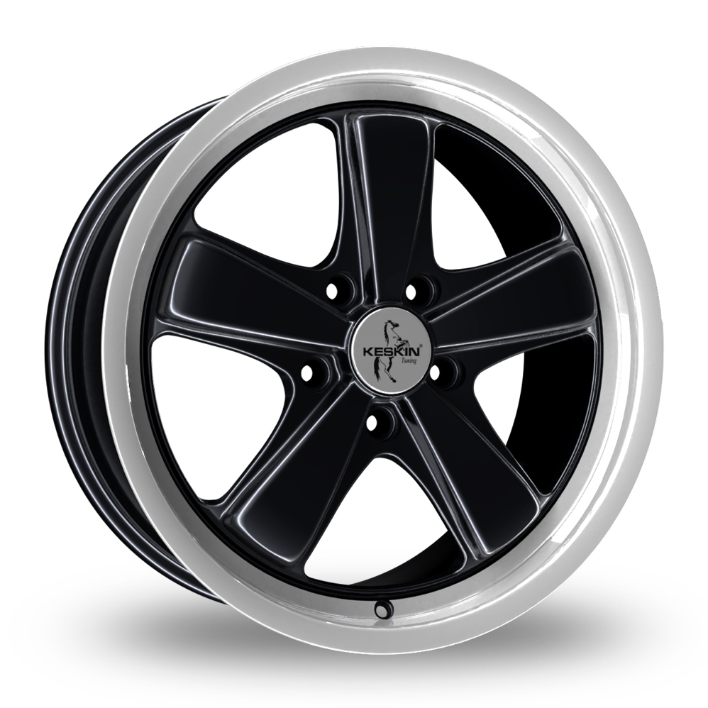 Keskin Tuning KTPO1 Matt Black Polished Lip Alloy Wheels