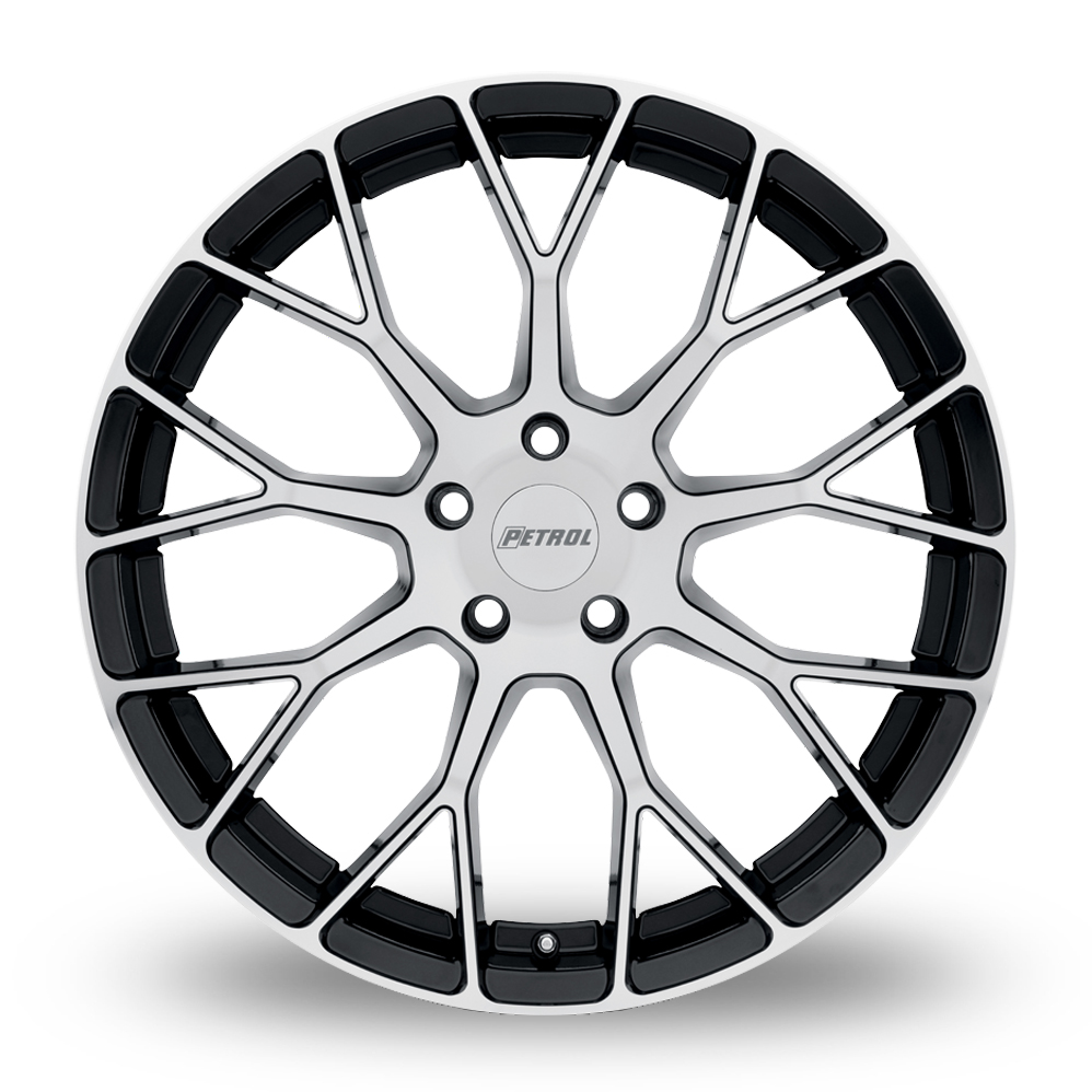 17" Petrol P2B Gloss Black With Machined Face Alloy Wheels