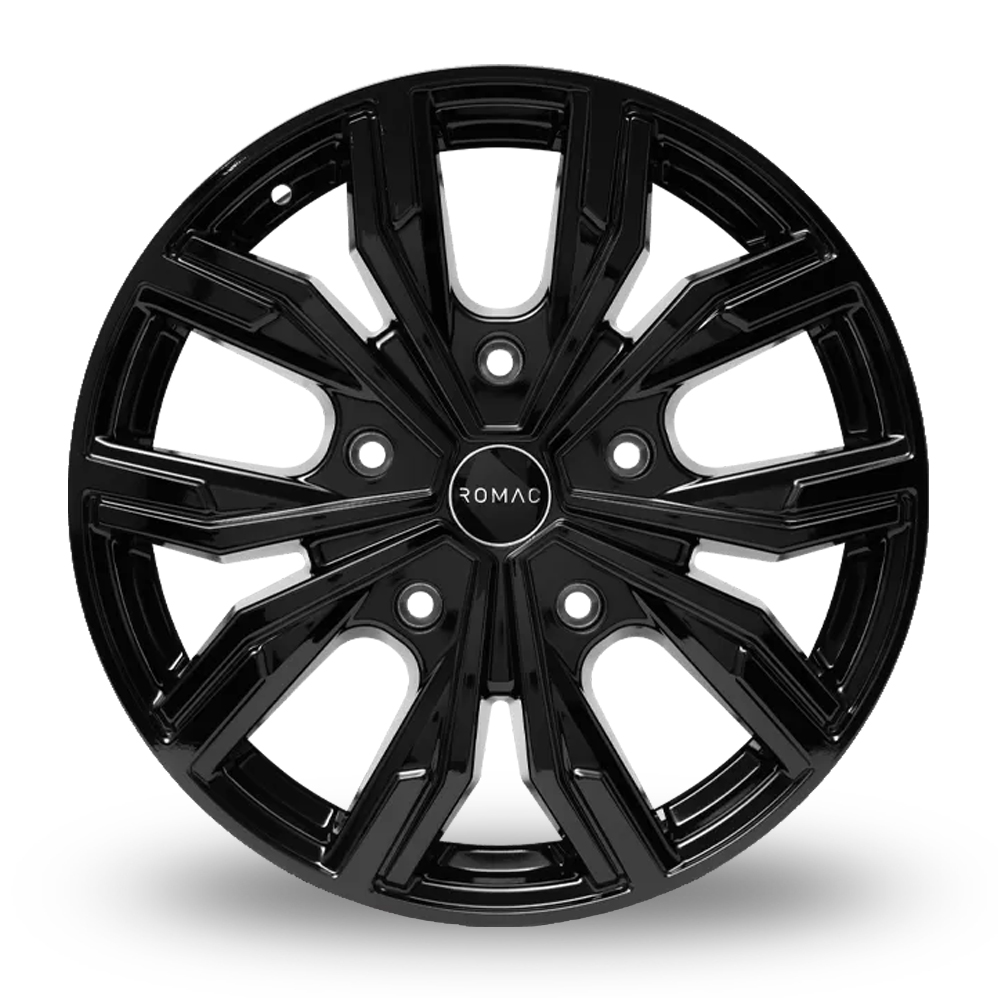 16" Romac Torque Gloss Black Alloy Wheels