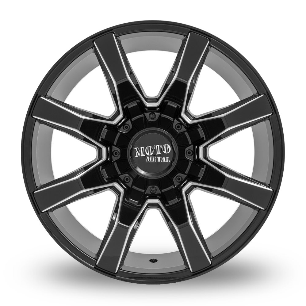 22" Moto Metal MO804 Spider Gloss Black Milled Alloy Wheels