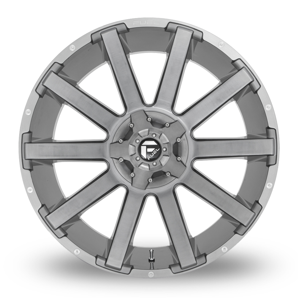 22" Fuel Off-Road D714 Contra Platinum Brushed Gunmetal Tinted Clear Alloy Wheels