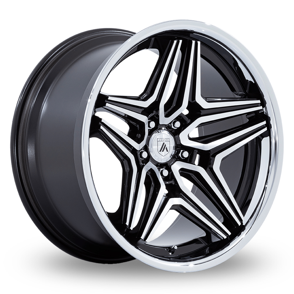 Asanti Black AB046 Duke (USA Warehouse) Gloss Black Machined Alloy Wheels