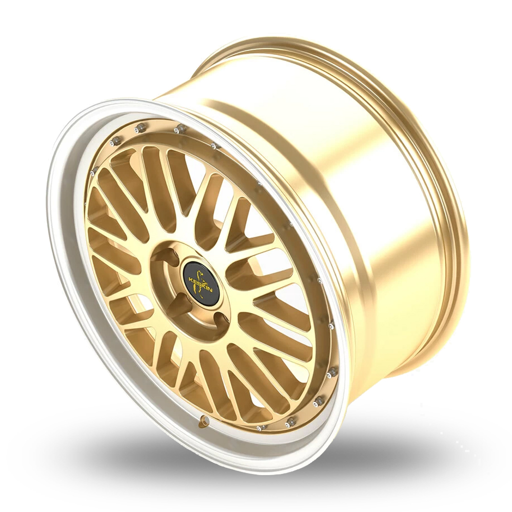 18" Keskin Tuning KT22 Gold Polished Lip Alloy Wheels