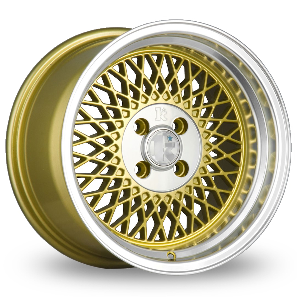 Klutch SL1 Gold Machined Lip Alloy Wheels