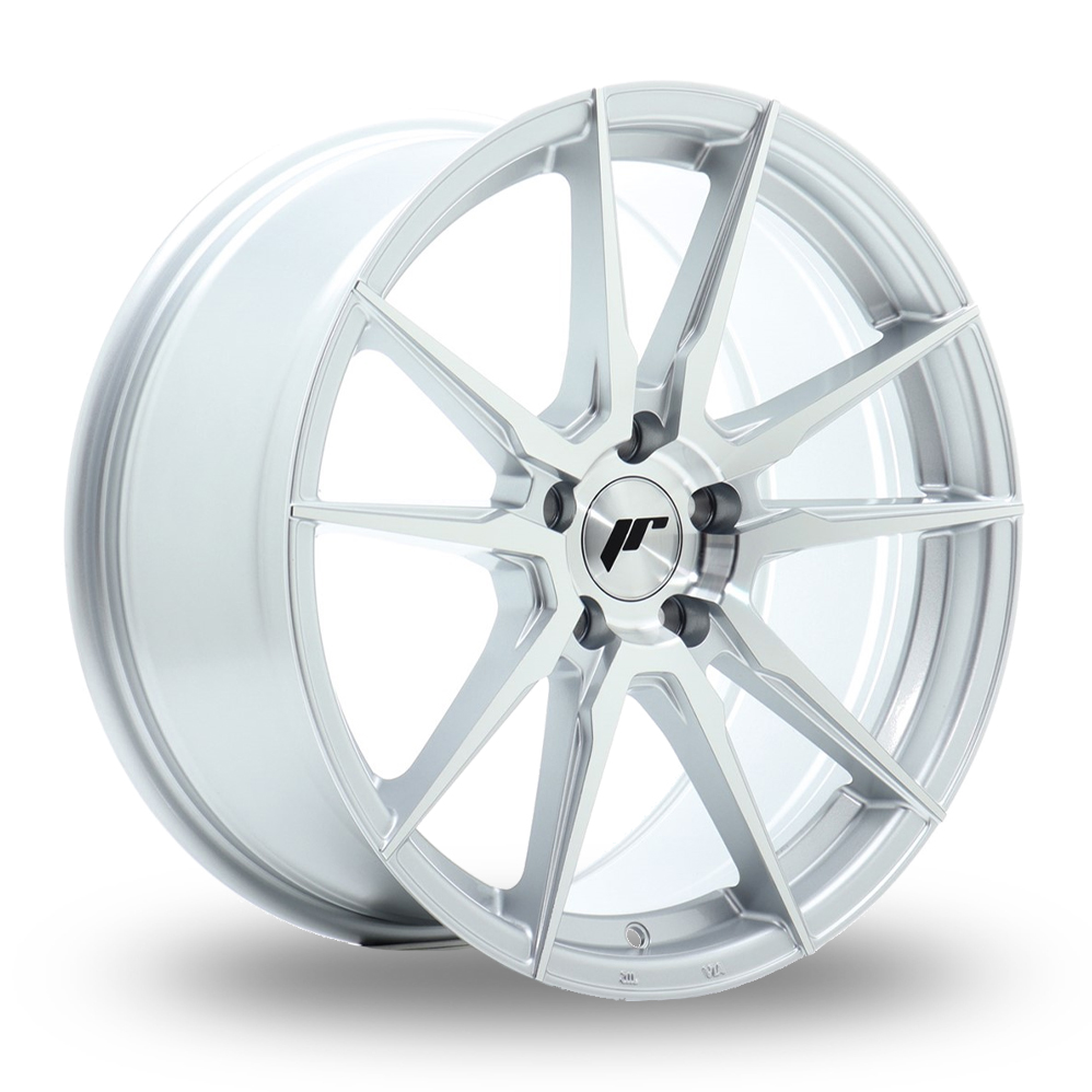 Japan Racing JR21 (8.5x18) (Custom Fitment) Silver Machined Face Alloy Wheels