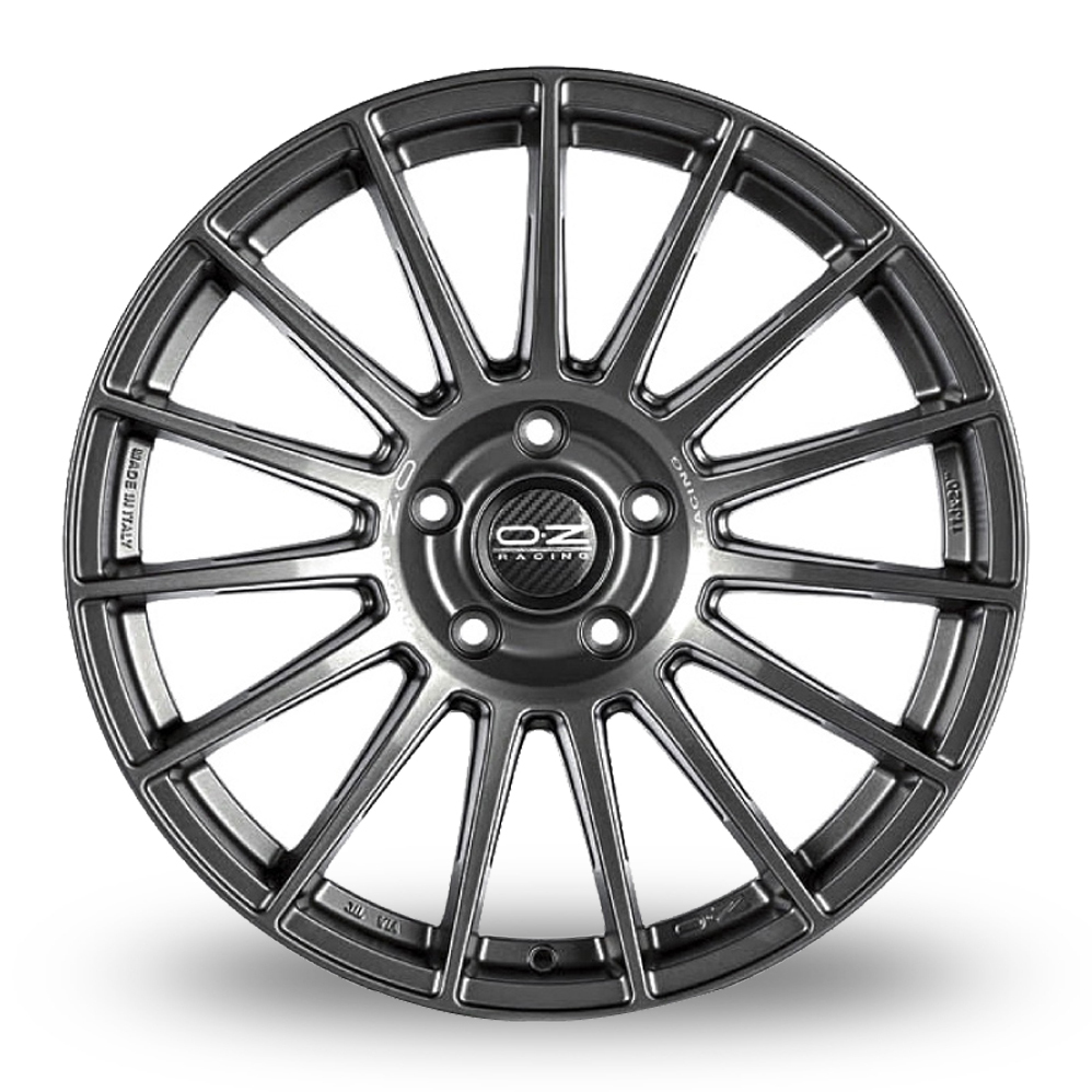 20" OZ Racing Superturismo Dakar Matt Graphite Silver Lettering Alloy Wheels