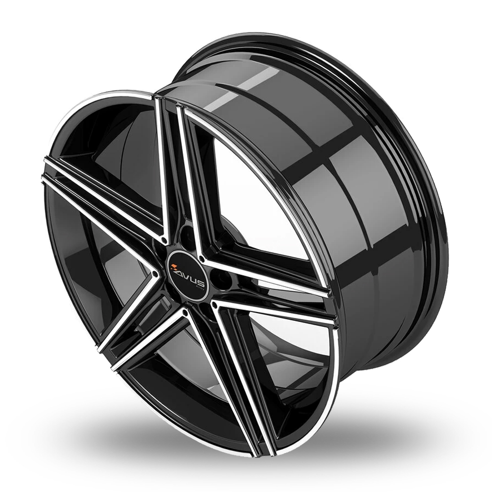 17" Avus Racing AC-515 Black Polished Alloy Wheels