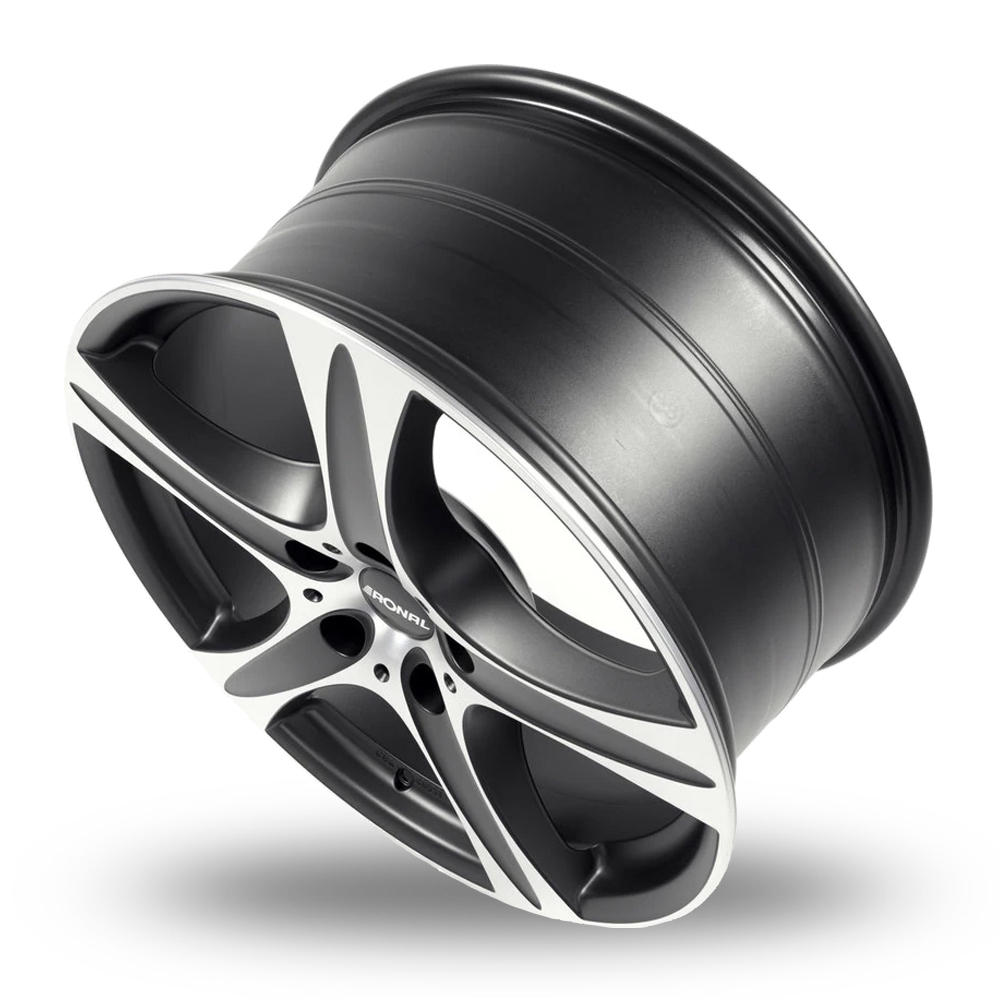 19" Ronal R55 SUV Matt Black Polished Alloy Wheels