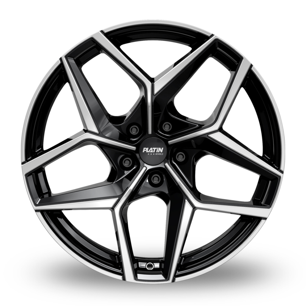18" Platin P 128 Black Polished Alloy Wheels