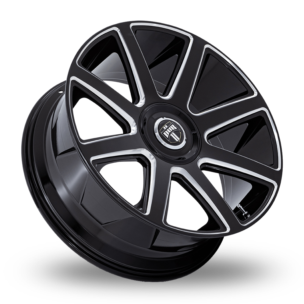 26" DUB DC273 Pull Gloss Black Milled Alloy Wheels