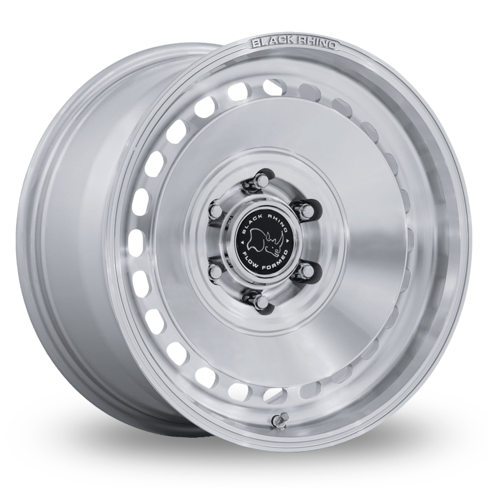 Black Rhino BR036 Basin (USA Warehouse) Gloss Silver Machined Alloy Wheels