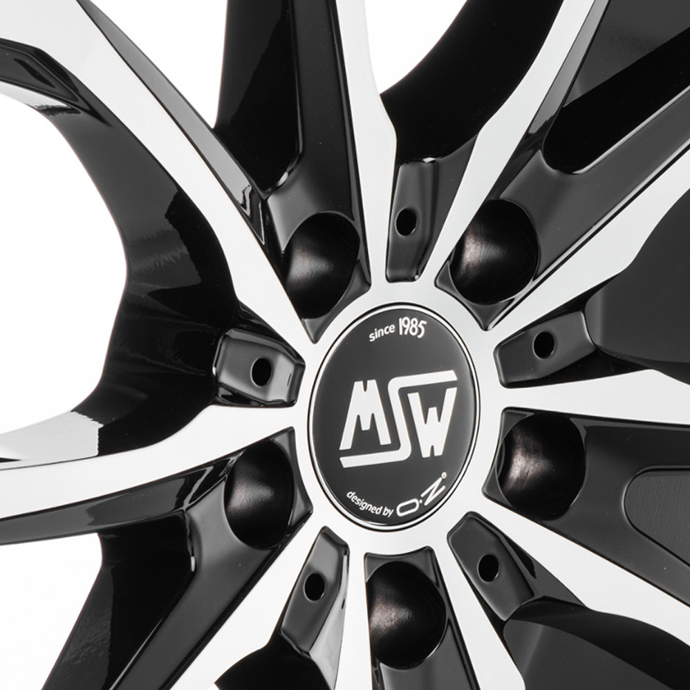 17" MSW (by OZ) 48 Gloss Black Polished Alloy Wheels