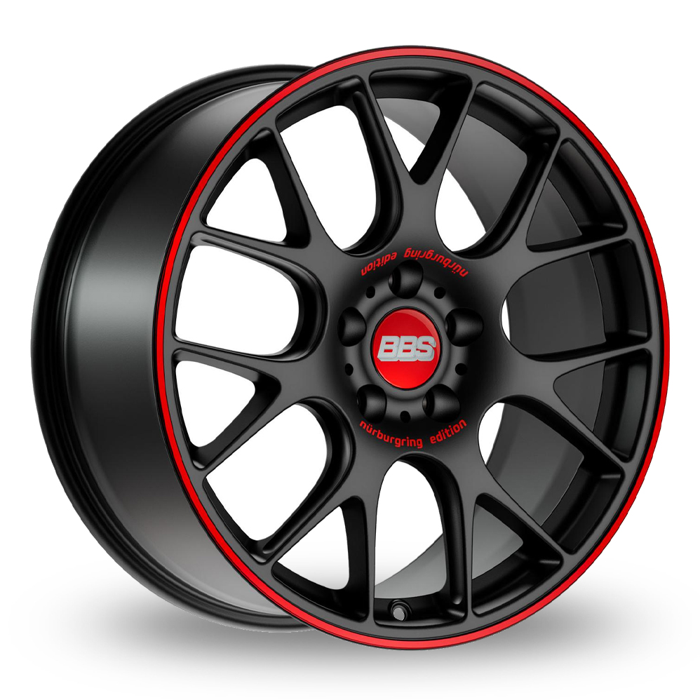 BBS CH-R Nurburgring Edition Satin Black Red Rim Alloy Wheels