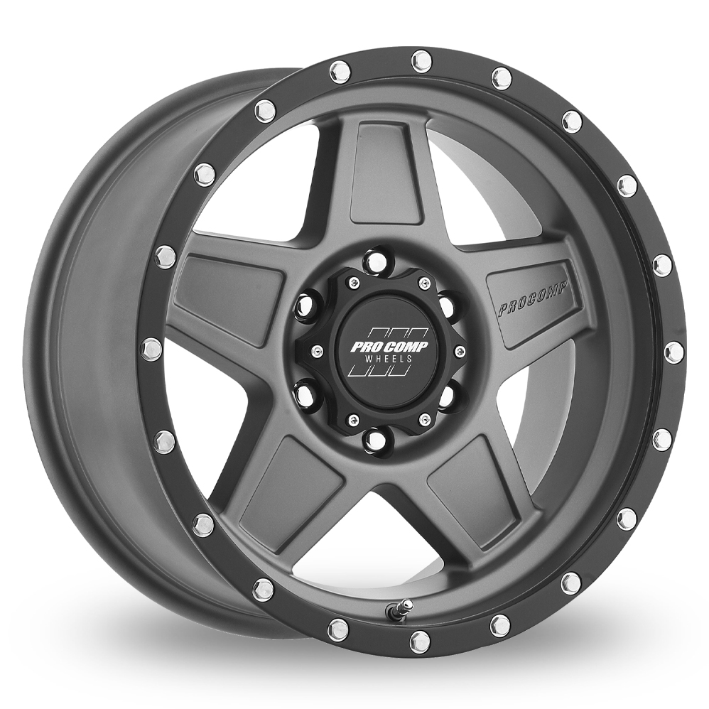 Pro Comp Alloys PA035 Predator (USA Warehouse) Grey Black Ring Alloy Wheels