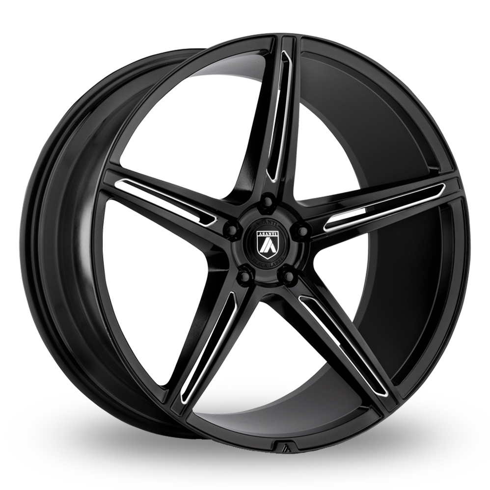 Asanti Black ABL-22 Alpha 5 (USA Warehouse) Gloss Black Milled Alloy Wheels