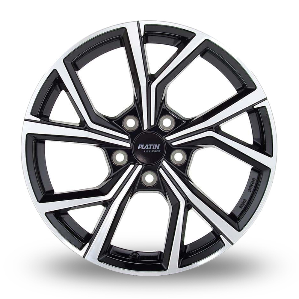 18" Platin P 115 Black Polished Alloy Wheels