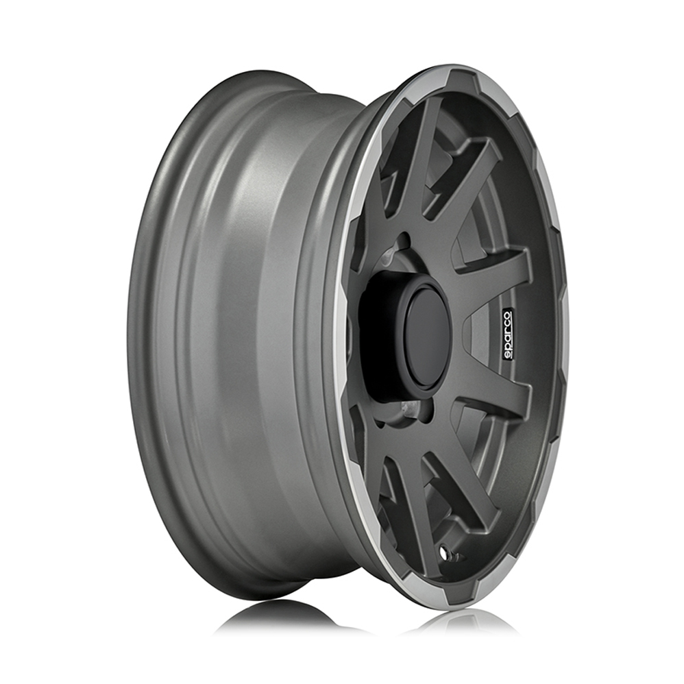 16" Sparco Dakar Matt Dark Grey Lip Polished Alloy Wheels