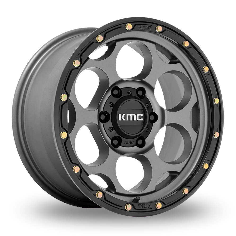 KMC KM541 Dirty Harry (USA Warehouse) Satin Gray With Black Lip Alloy Wheels