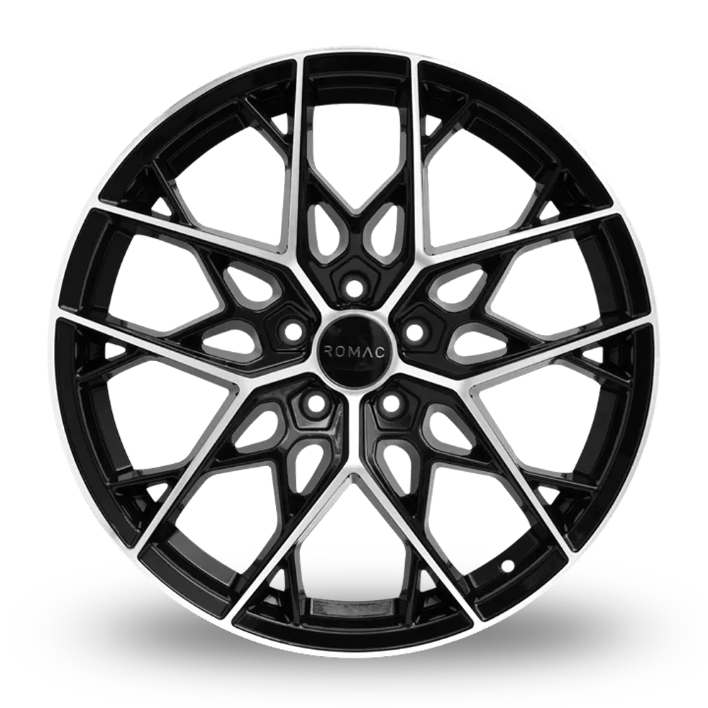 20" Romac Vortex Black Polished Alloy Wheels