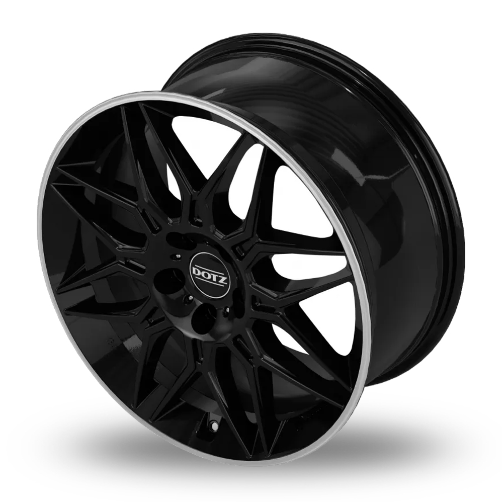 20" Dotz Longbeach Black Polished Lip Alloy Wheels