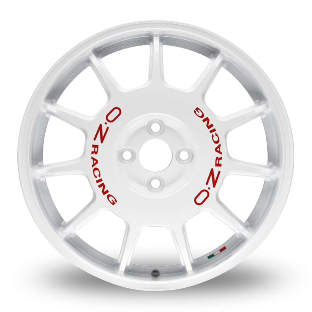 17" OZ Racing Leggenda Race White Red Lettering Alloy Wheels