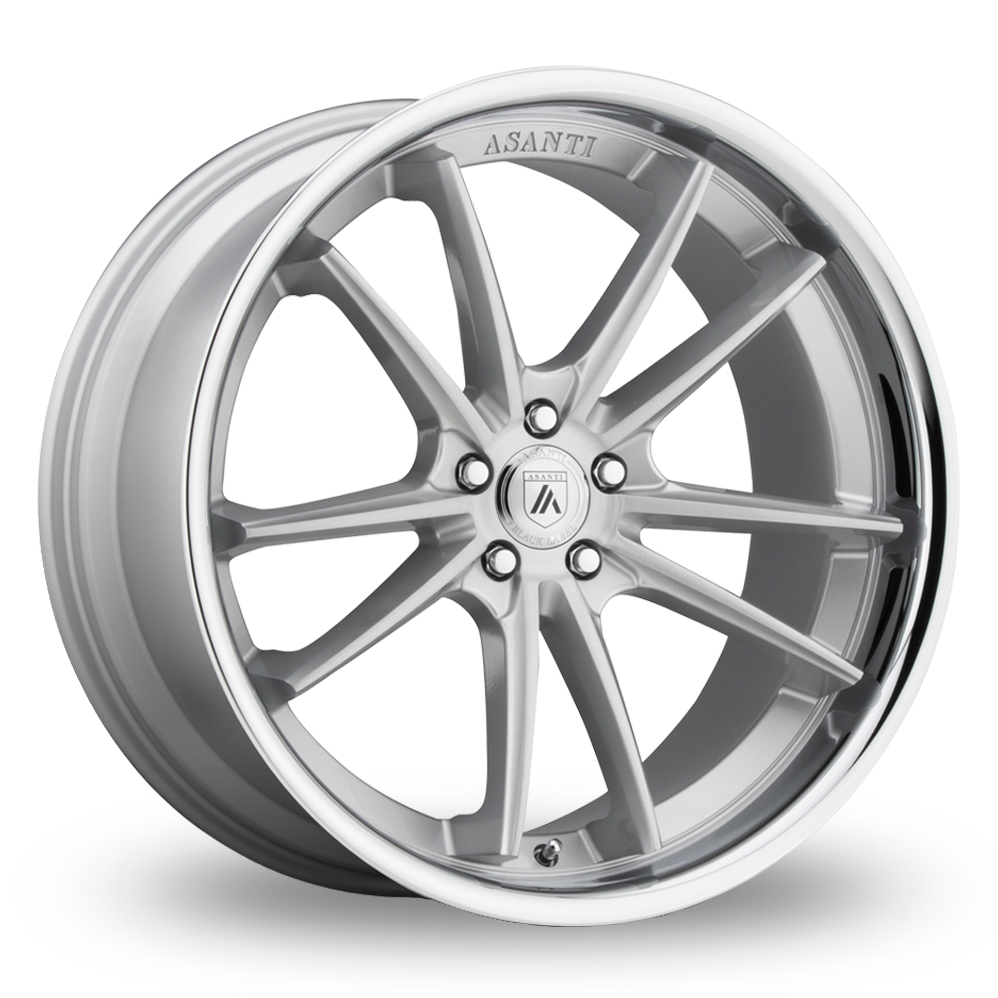 Asanti Black ABL-23 Sigma (USA Warehouse) Brushed Silver With Chrome Lip Alloy Wheels