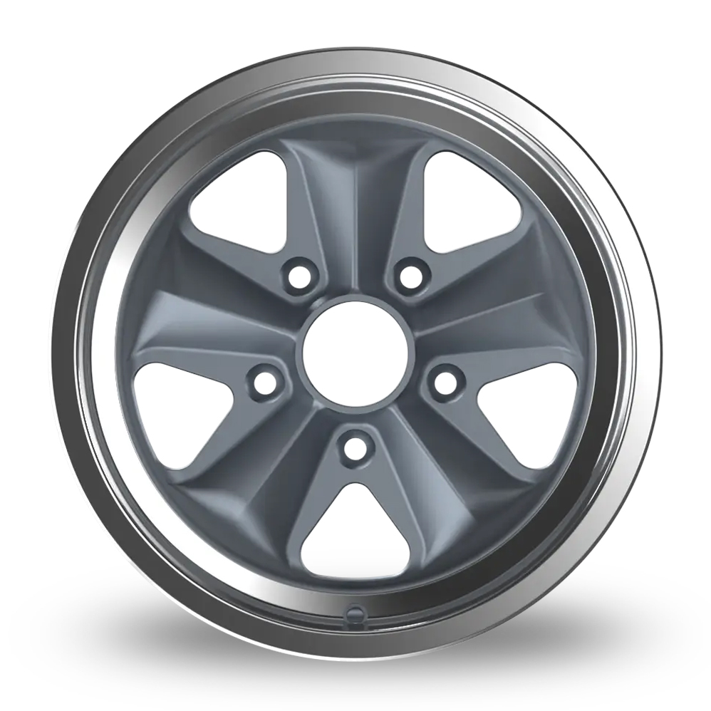 15" Fondmetal HF15 Matt Silver Machined Lip Alloy Wheels