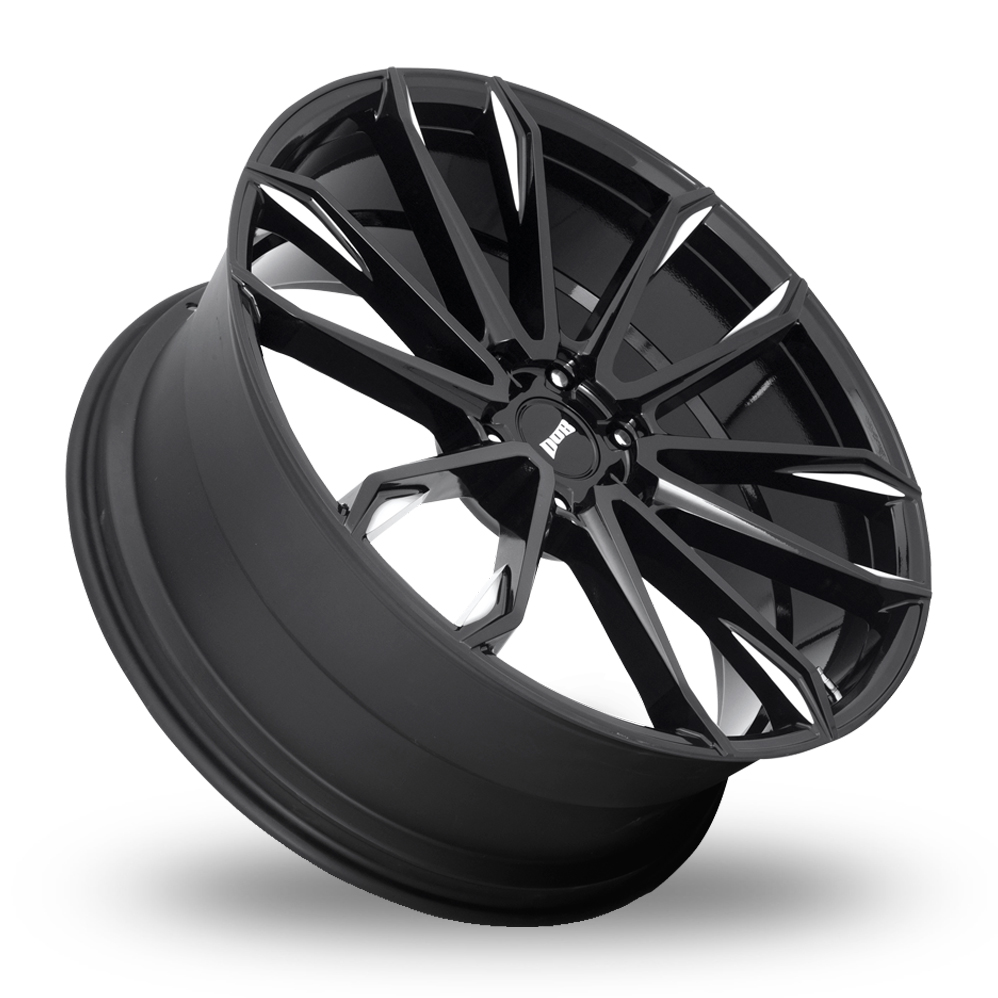 24" DUB S252 Clout Gloss Black Milled Alloy Wheels