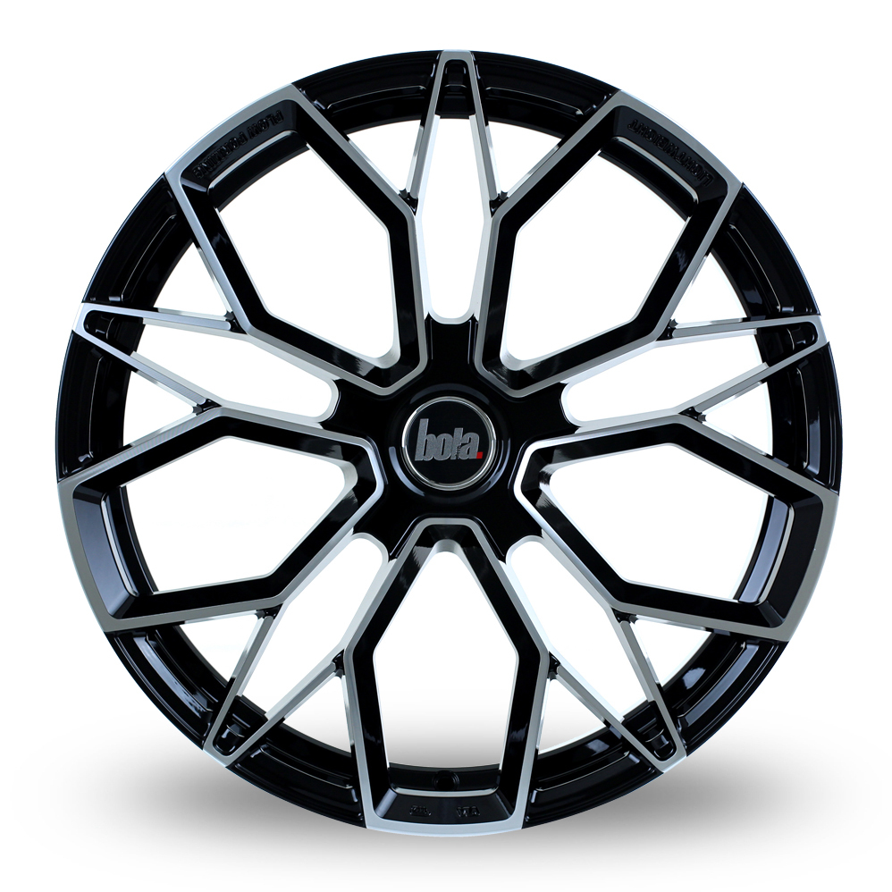 19" Bola FLF Gloss Black Polished Alloy Wheels