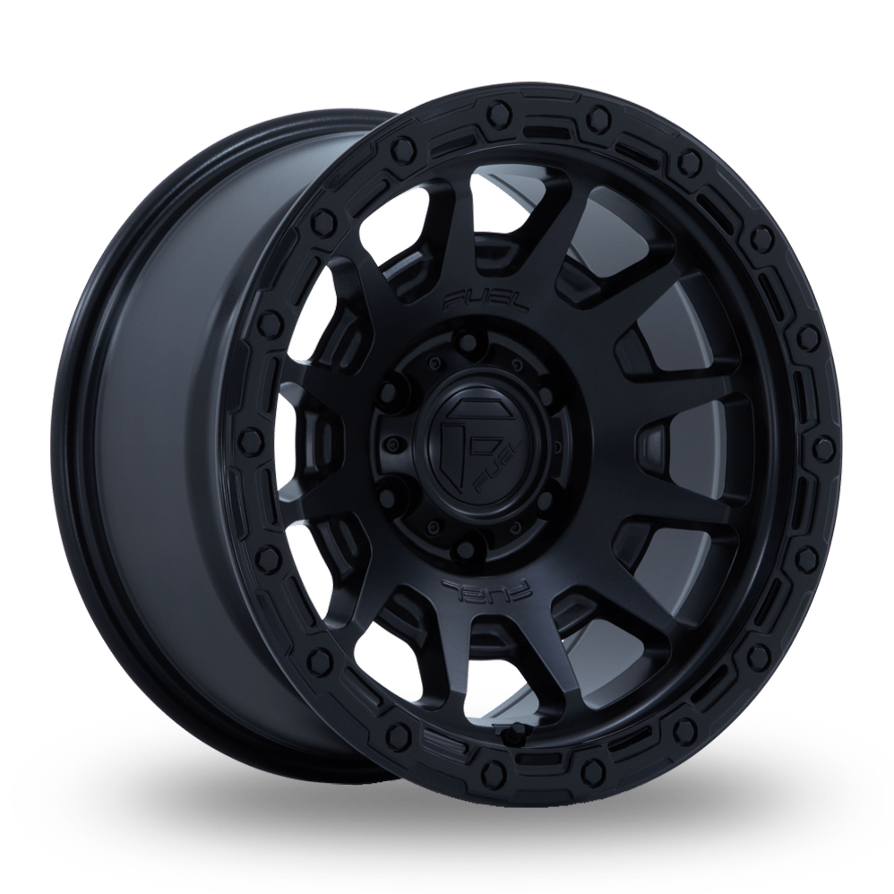 Fuel Off-Road FC884 Fortress (USA Warehouse) Matte Black With Gloss Black Lip Alloy Wheels