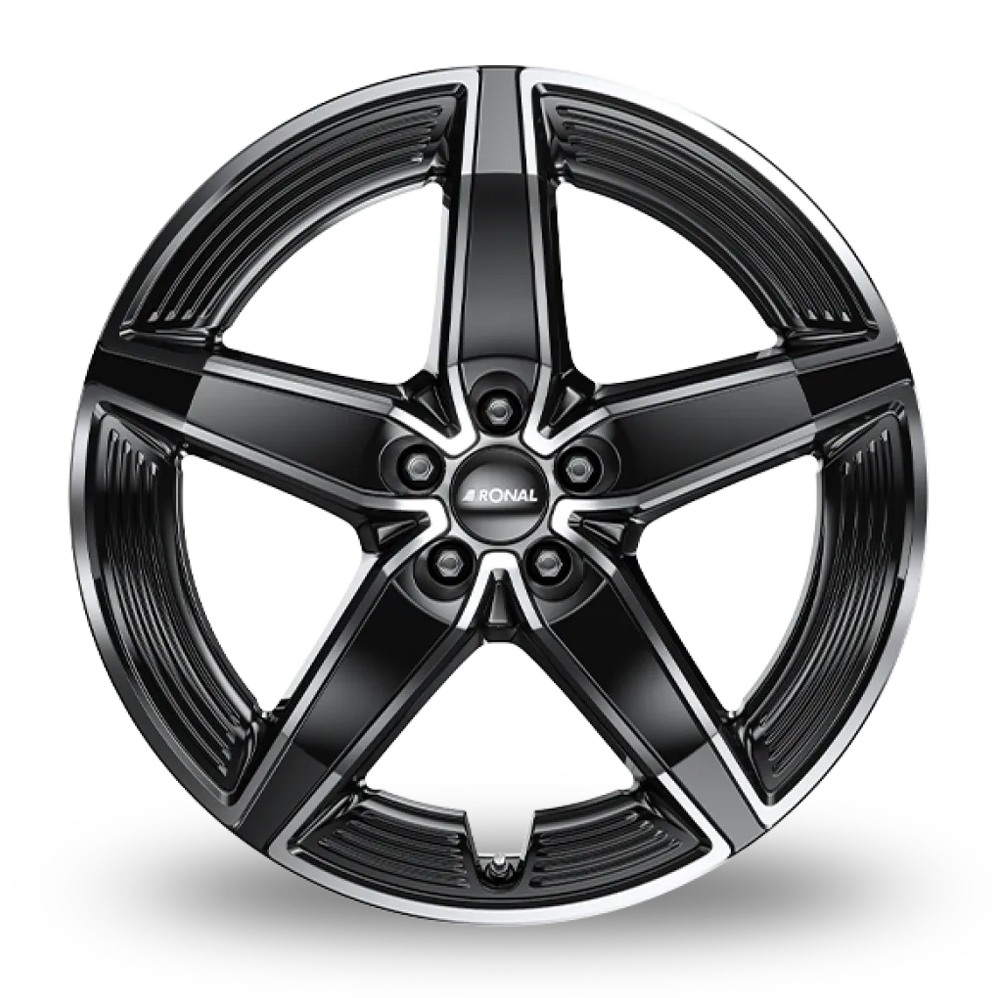 19" Ronal R72 Black Polished Alloy Wheels